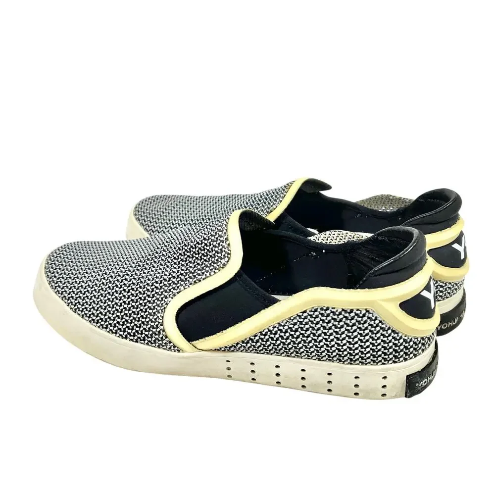 Adidas Y-3 Yohji Yamamoto Laver Slip On Sneakers Shoes Mens 8.5 Black White